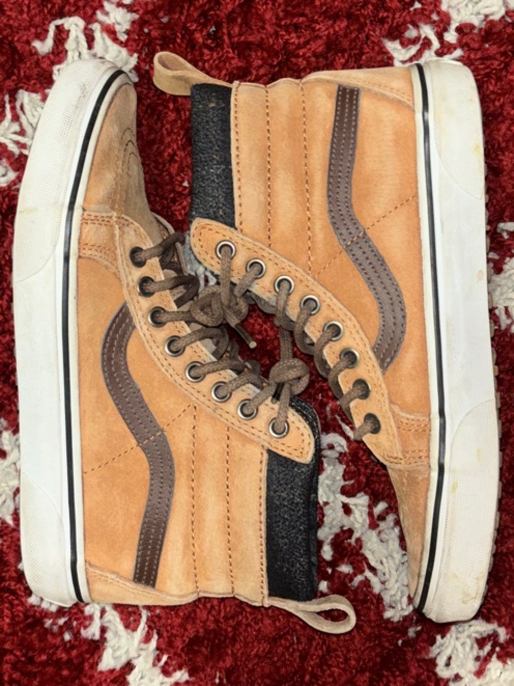 Vans Sk8-Hi MTE Leather High Top Boots - Wheat & Tan - M6/W7.5